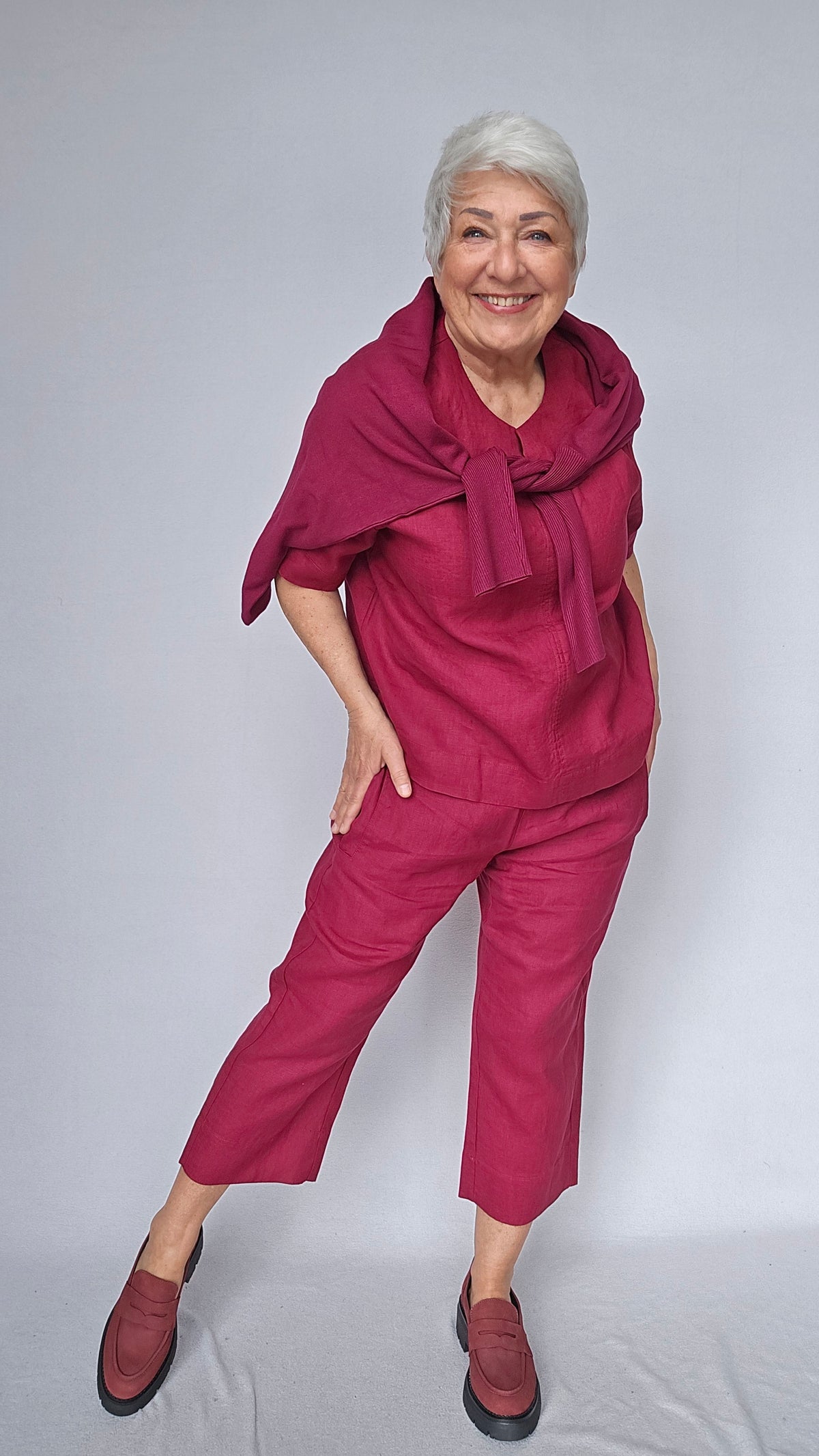 Masai Linbukse MASAI- Pallas cropped linbukse kunstkolonialen