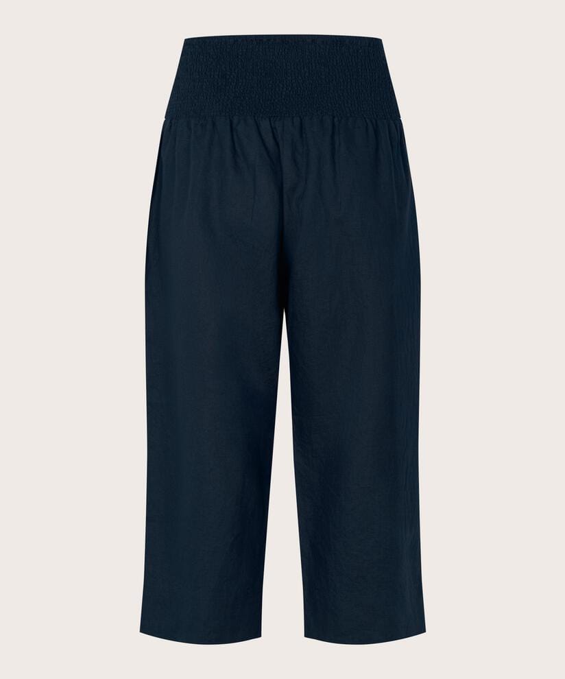 Masai Linbukse Navy / S MASAI- Pallas cropped linbukse kunstkolonialen