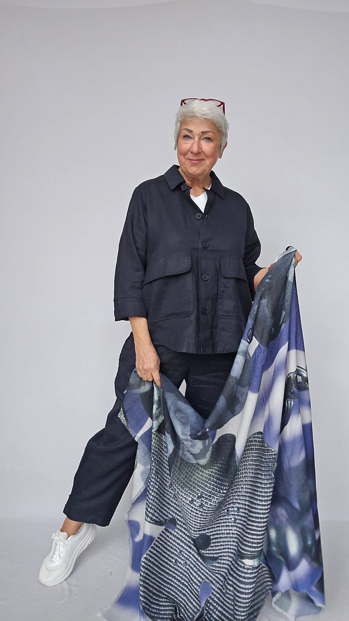 Masai Linjakke Navy / L MASAI- Jurelle linjakke kunstkolonialen