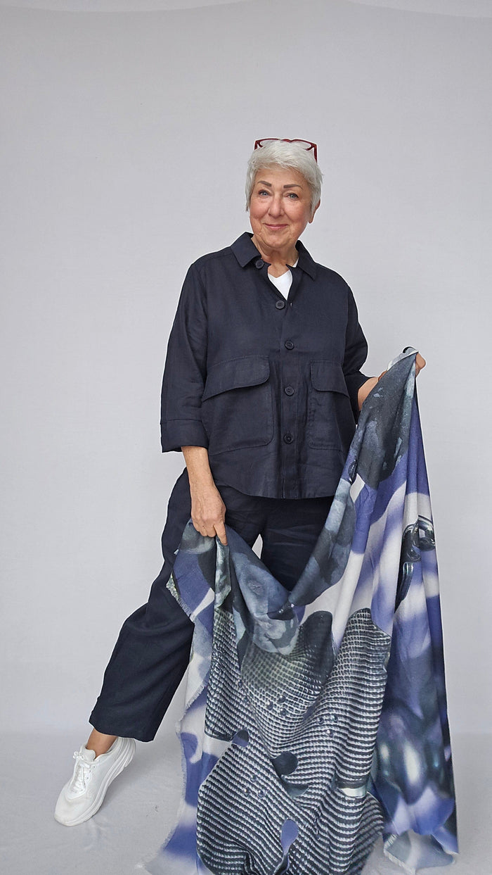 Masai Linjakke Navy / L MASAI- Jurelle linjakke kunstkolonialen