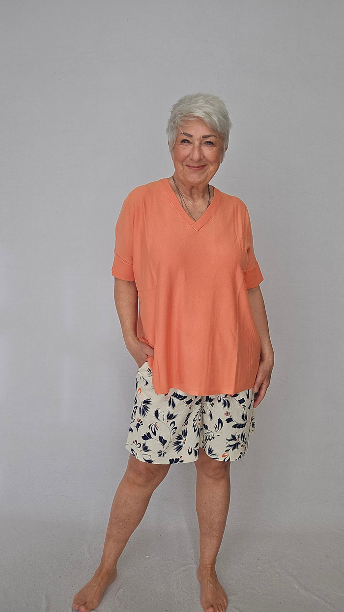 Masai Linshorts S / Medieval blue MASAI- Pauletta shorts kunstkolonialen