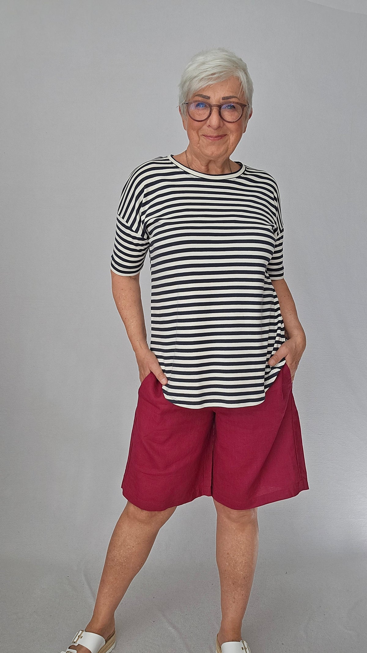 Masai Shorts Beet red / S MASAI- Pinja Linshorts kunstkolonialen