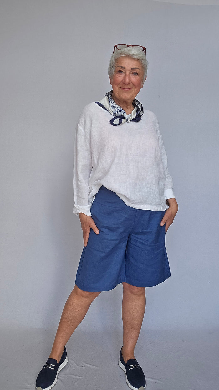 Masai Shorts Ensign blue / S MASAI- Pinja Linshorts kunstkolonialen