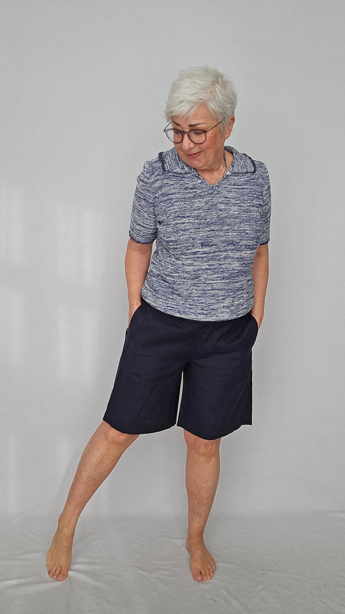 Masai Shorts Navy / S MASAI- Pinja Linshorts kunstkolonialen