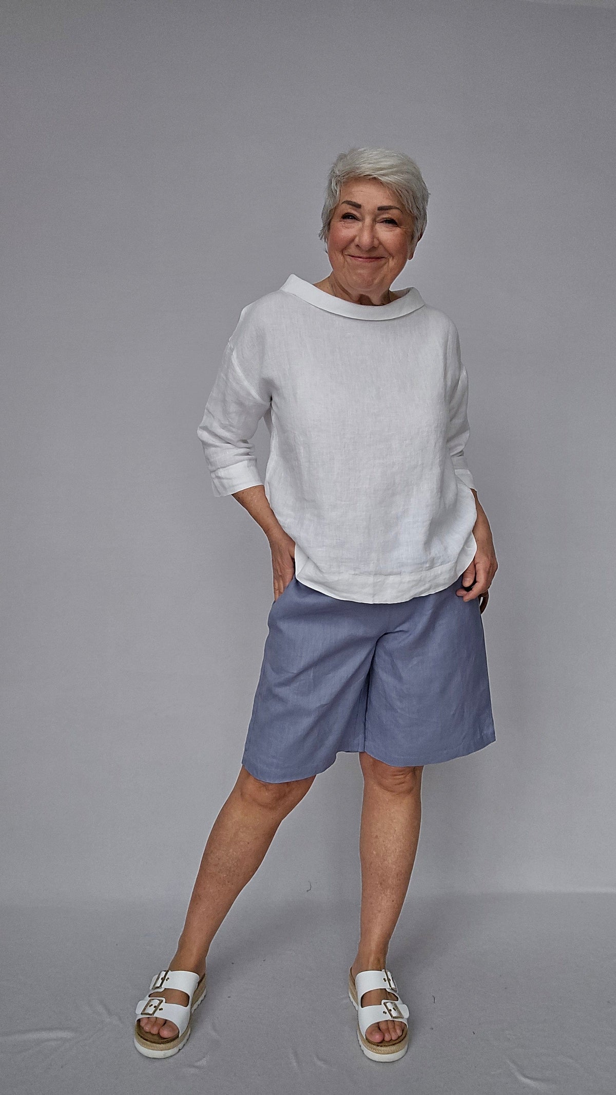 Masai Shorts Stonewash / S MASAI- Pinja Linshorts kunstkolonialen