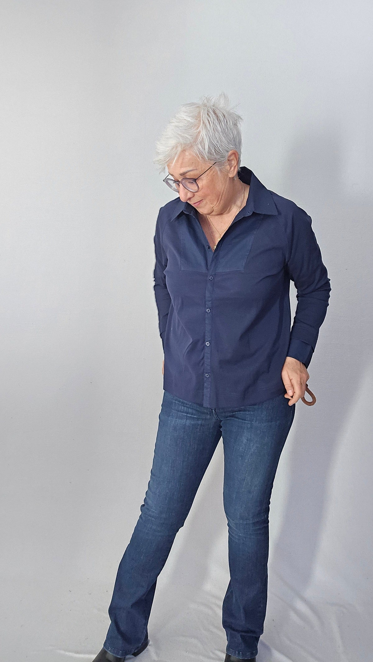 Masai Skjorte S / Navy Blazer MASAI- Inyrosa Shirt kunstkolonialen