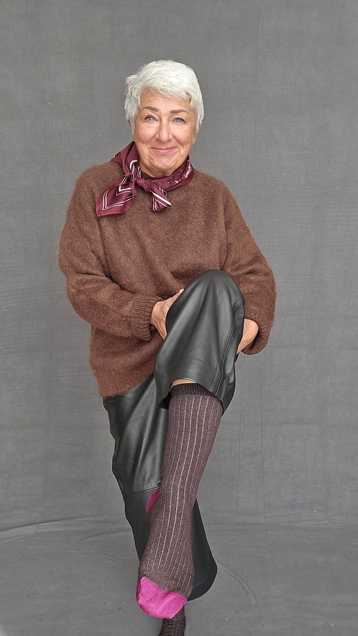Masai Sokker Chocolate plum / 39-41 MASAI- Rysera glittersokker kunstkolonialen