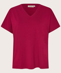Masai T-Shirt S / Beet red MASAI- Badu T-skjorte med V-hals kunstkolonialen