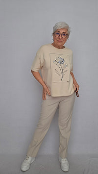 Masai Topp MASAI- Dominan jerseytopp m/trykk kunstkolonialen