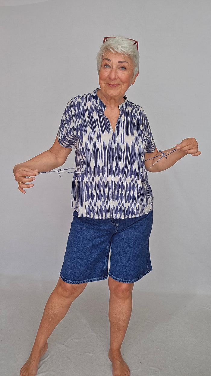 Masai Topp Medieval blue / S MASAI- Biolyssa topp kunstkolonialen