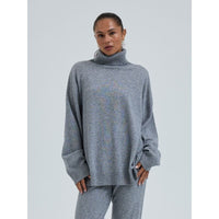 Seamless Basic Genser Ash melange / S Seamless Basic- Cashmere Roll Neck Jumper kunstkolonialen