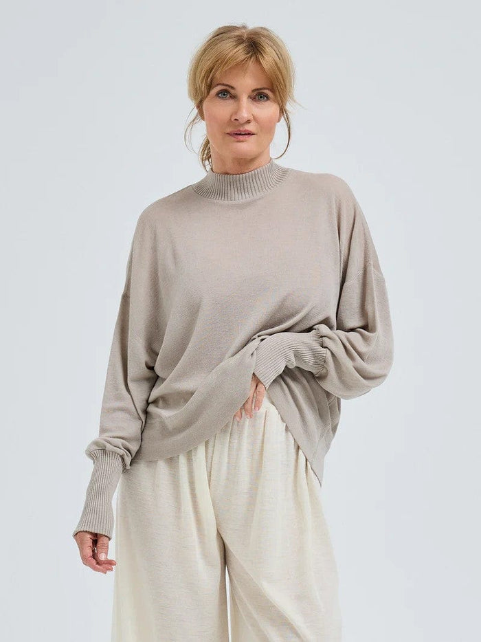Seamless Basic Genser Beige Seamless Basic- Woolen Sporty Sweat kunstkolonialen
