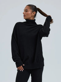 Seamless Basic Genser Black / S Seamless Basic- Cashmere Roll Neck Jumper kunstkolonialen