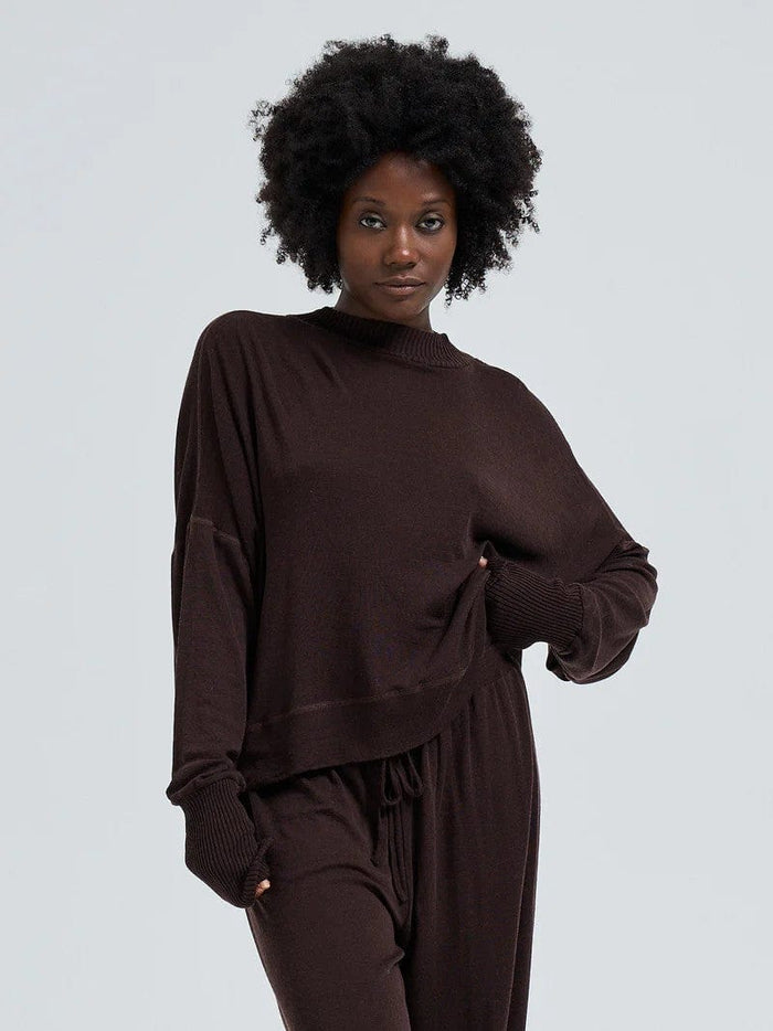 Seamless Basic Genser Dark Brown Seamless Basic- Woolen Sporty Sweat kunstkolonialen