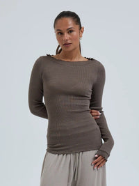 Seamless Basic Genser Fungi / S/M Seamless Basic- Wooly boat neck kunstkolonialen