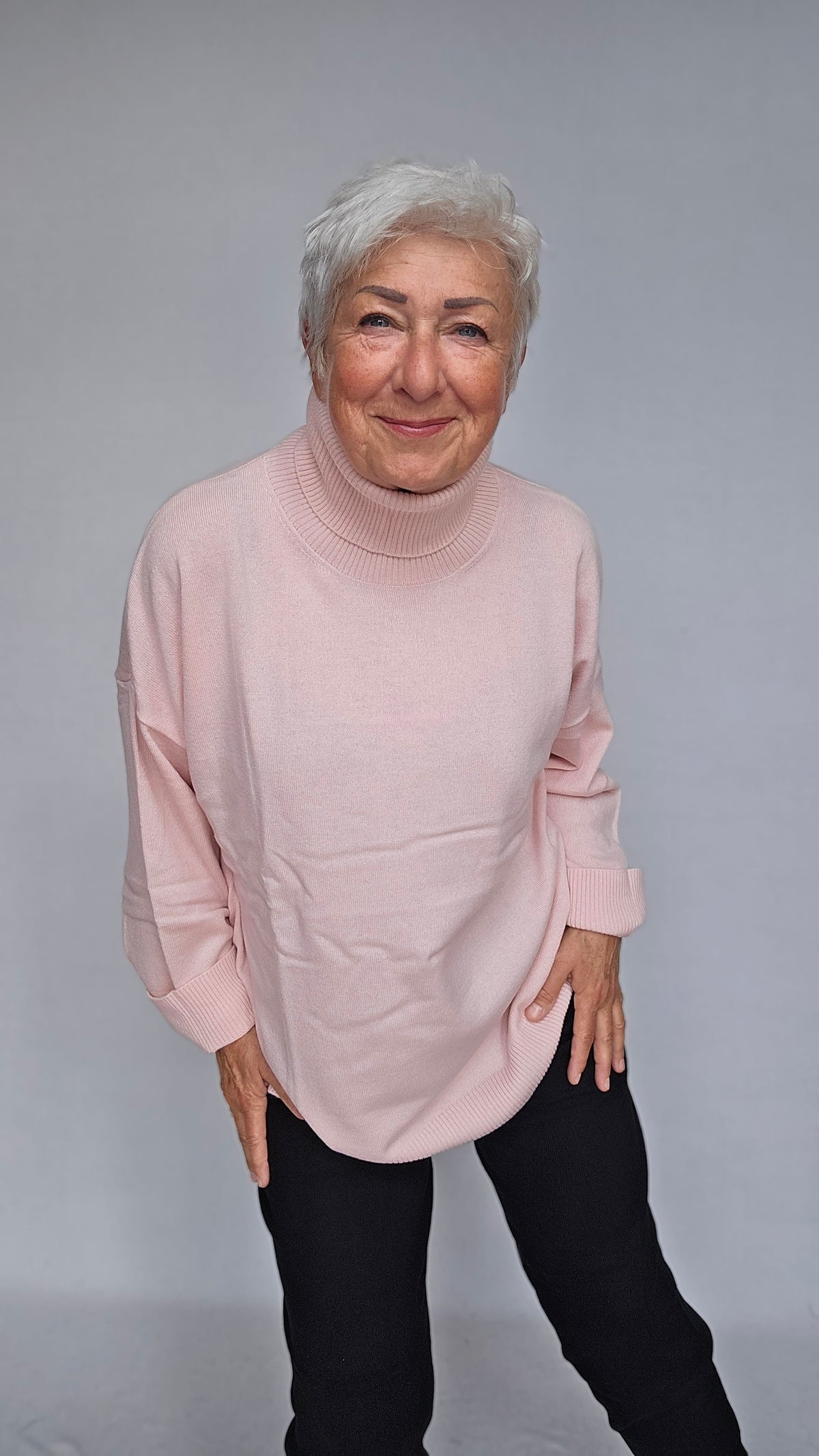 Seamless Basic Genser Powder pink / S Seamless Basic- Høyhalset ullgenser m/kasjmir kunstkolonialen