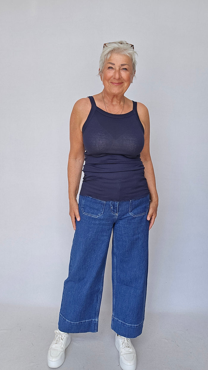 Seamless Basic Tank top Navy blue / S/M Seamless Basic- Silky Daze Top kunstkolonialen