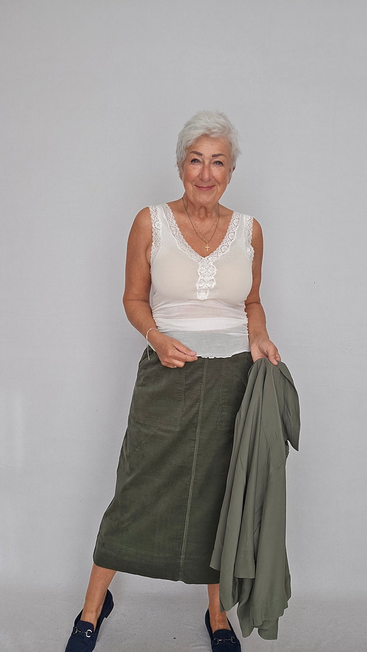 Seamless Basic Tank top Seamless Basic- Tank top m/blonde V-hals kunstkolonialen