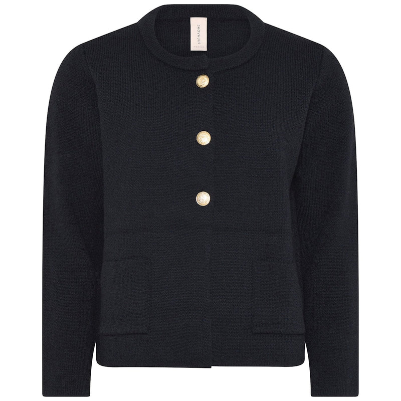 Skovhuus Cardigan Black / S Skovhuus- Ebba Cardigan m/gullknapper kunstkolonialen