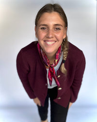 Skovhuus Cardigan Burgunder / S Skovhuus- Ebba Cardigan m/gullknapper kunstkolonialen