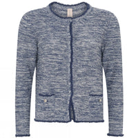 Skovhuus Cardigan S / Blue Skovhuus- 4102 Melert cardigan m/fine detaljer kunstkolonialen