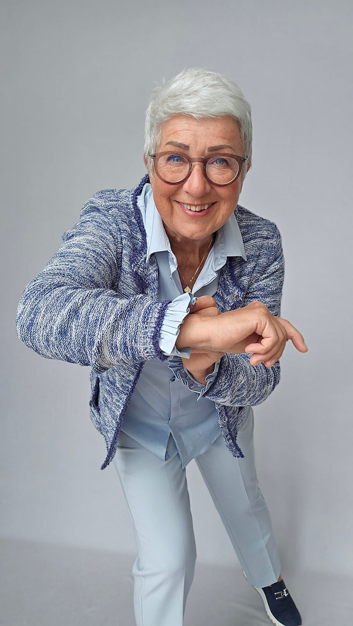 Skovhuus Cardigan Skovhuus- 4102 Melert cardigan m/fine detaljer kunstkolonialen
