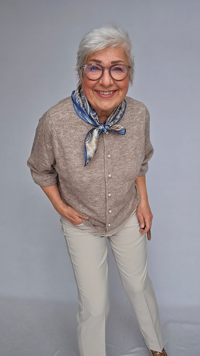 Skovhuus Cardigan Skovhuus- 4180 Cardigan m/perleknapper kunstkolonialen