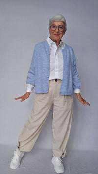 Skovhuus Cardigan Starlight blue / S Skovhuus- 4180 Cardigan m/perleknapper kunstkolonialen