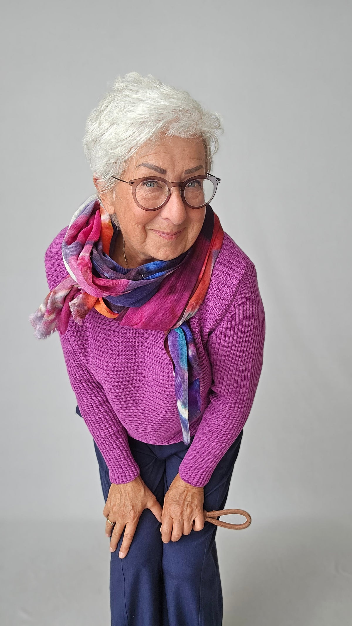 Skovhuus Genser M / Dewberry Lilac Skovhuus- 5353 Irene bomullsgenser med glidelåspynt kunstkolonialen