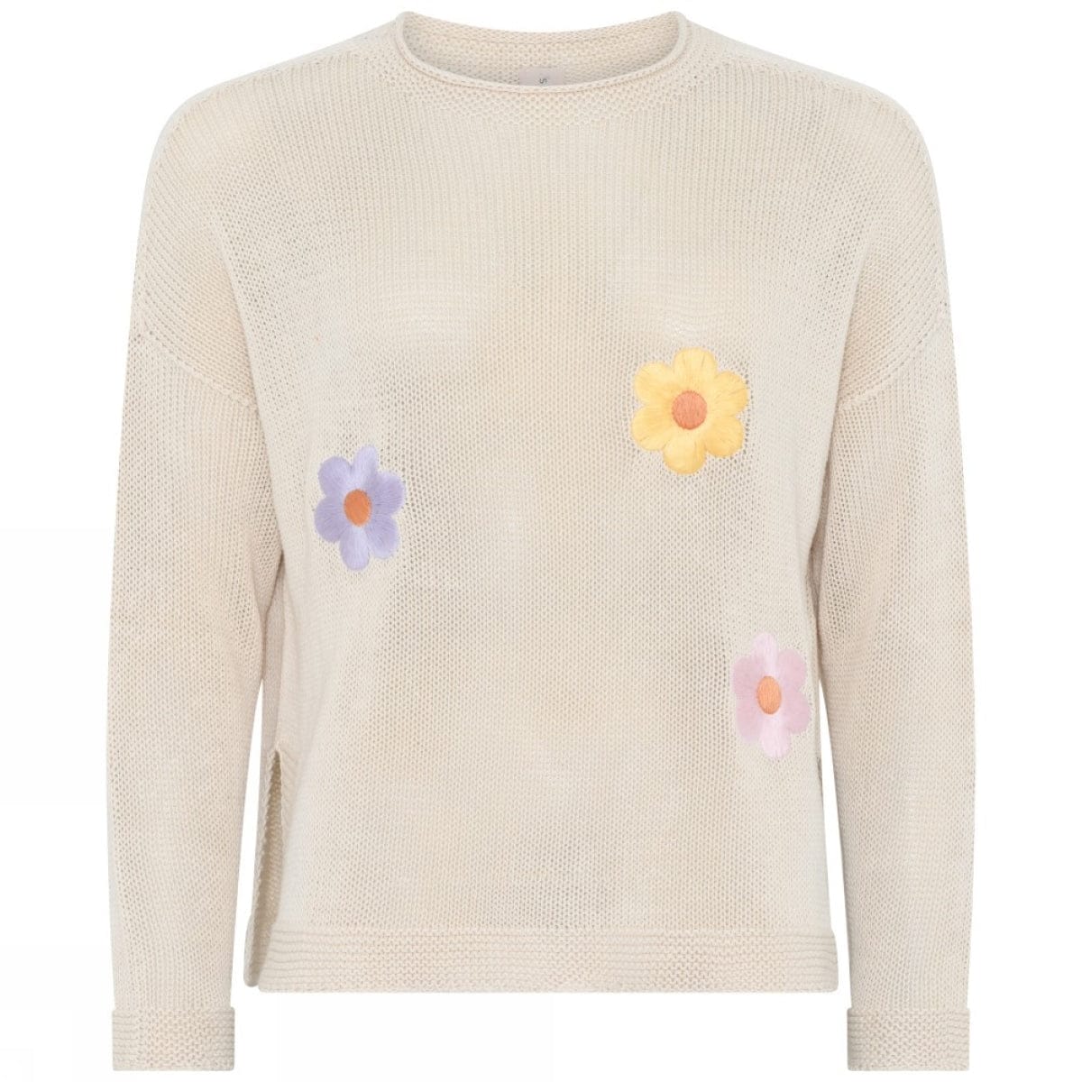 Skovhuus Genser S / Bark beige Skovhuus- 4130 Genser m/blomster kunstkolonialen