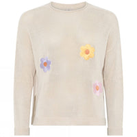 Skovhuus Genser S / Bark beige Skovhuus- 4130 Genser m/blomster kunstkolonialen