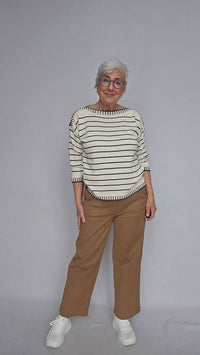 Skovhuus Genser S / Cream Skovhuus- 4120 Genser m/maritim stripe kunstkolonialen