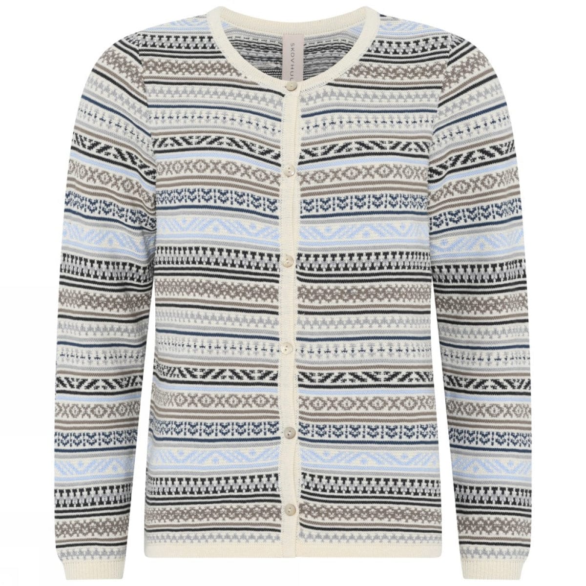 Skovhuus Genser S / Cream Skovhuus- 4228 Cardigan m/strikkemønster kunstkolonialen