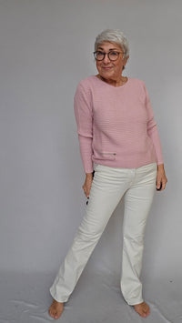 Skovhuus Genser S / Crystal Rose Skovhuus- 5353 Irene bomullsgenser med glidelåspynt kunstkolonialen