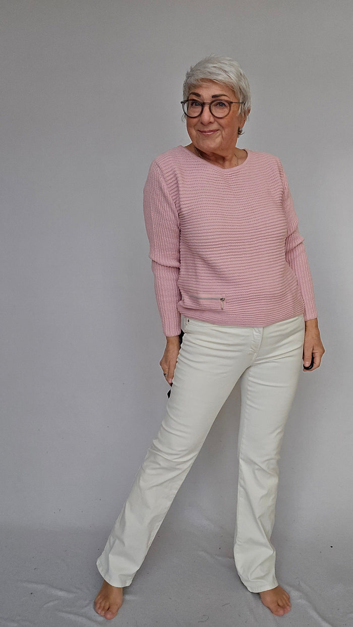 Skovhuus Genser S / Crystal Rose Skovhuus- 5353 Irene bomullsgenser med glidelåspynt kunstkolonialen