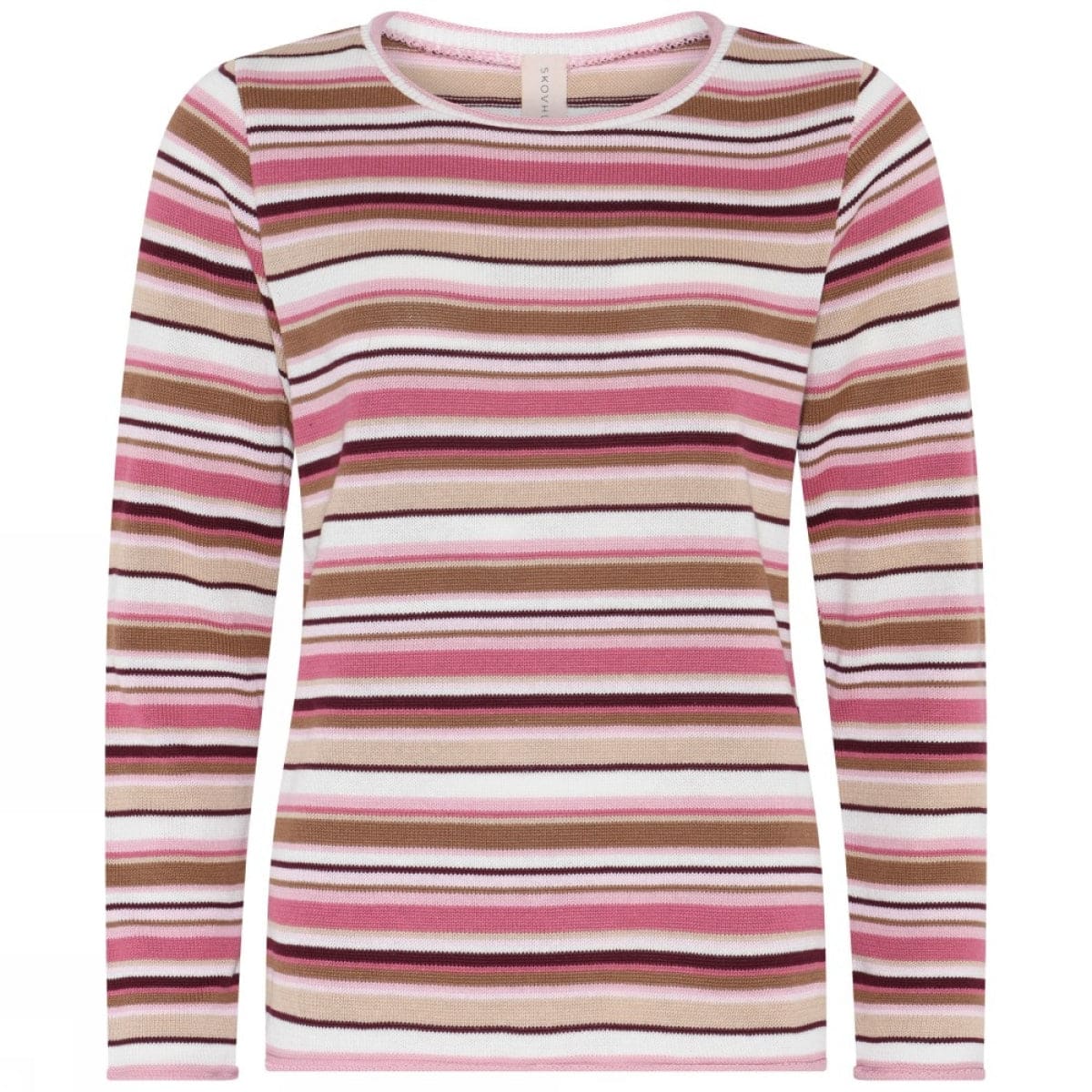Skovhuus Genser S / Geranium pink Skovhuus- 4224 Klassisk genser m/rosa stripe kunstkolonialen