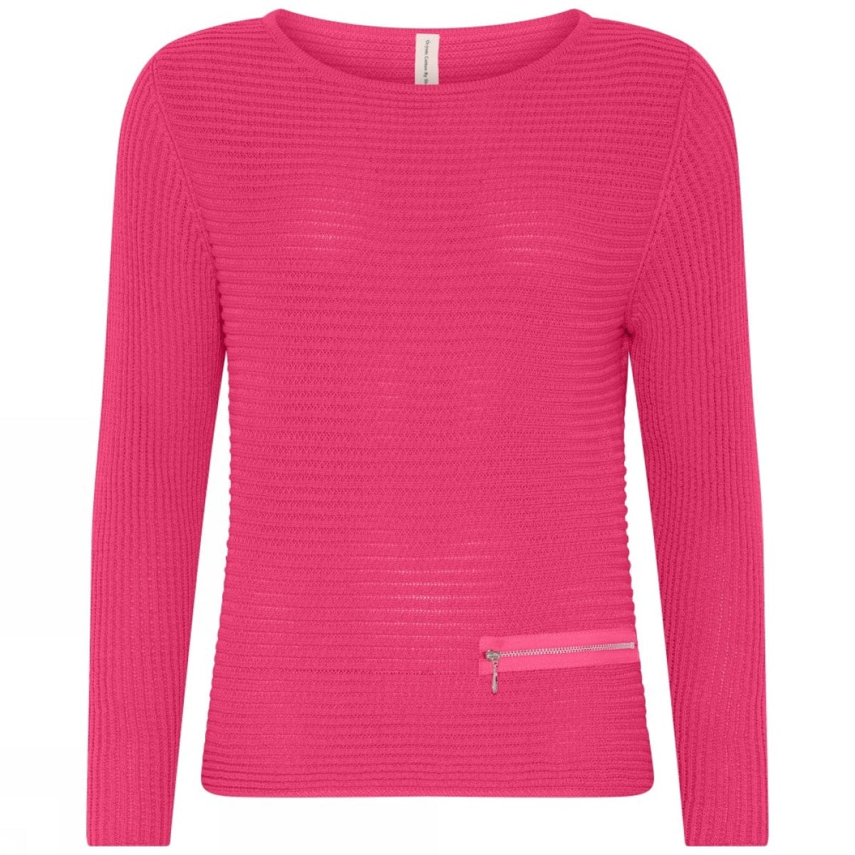 Skovhuus Genser S / Hot pink Skovhuus- 5353 Irene bomullsgenser med glidelåspynt kunstkolonialen