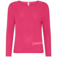 Skovhuus Genser S / Hot pink Skovhuus- 5353 Irene bomullsgenser med glidelåspynt kunstkolonialen