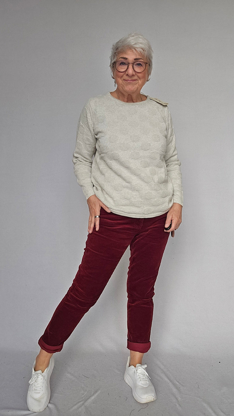 Skovhuus Genser S / Kit melange Skovhuus- 3343 Liv bomullsgenser m/dotter kunstkolonialen