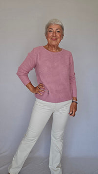 Skovhuus Genser S / Mullit rose Skovhuus- NYHET! Irene bomullsgenser med glidelåspynt kunstkolonialen