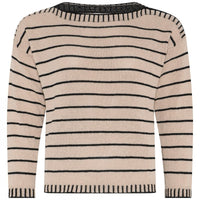 Skovhuus Genser S / Natur/black Skovhuus- 4120 Genser m/maritim stripe kunstkolonialen