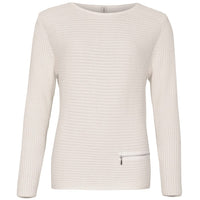 Skovhuus Genser S / Off white Skovhuus- 5353 Irene bomullsgenser med glidelåspynt kunstkolonialen