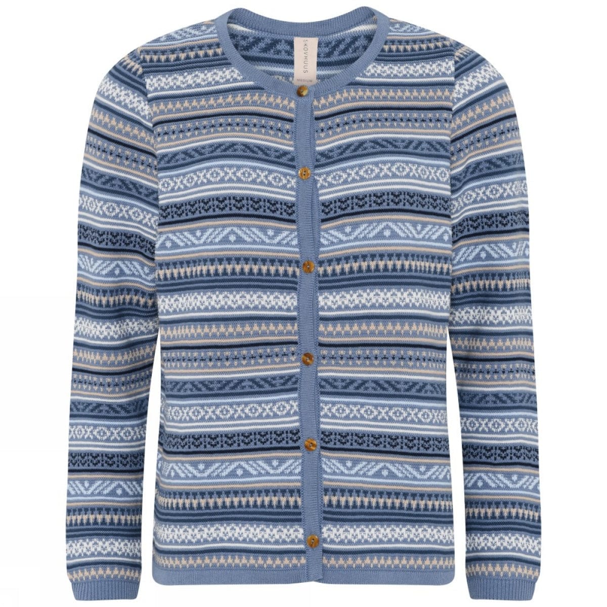 Skovhuus Genser S / Peal blue Skovhuus- 4228 Cardigan m/strikkemønster kunstkolonialen