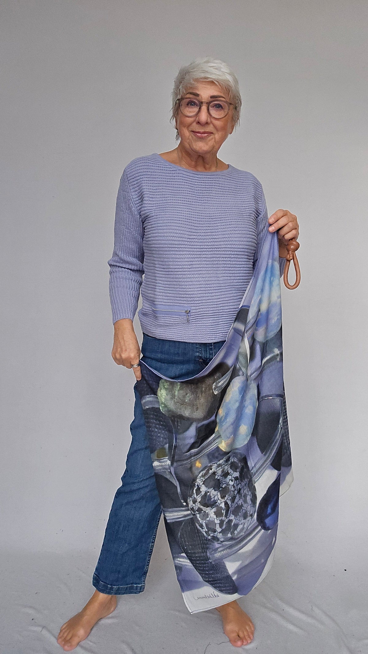 Skovhuus Genser S / Persian Lilac Skovhuus- 5353 Irene bomullsgenser med glidelåspynt kunstkolonialen