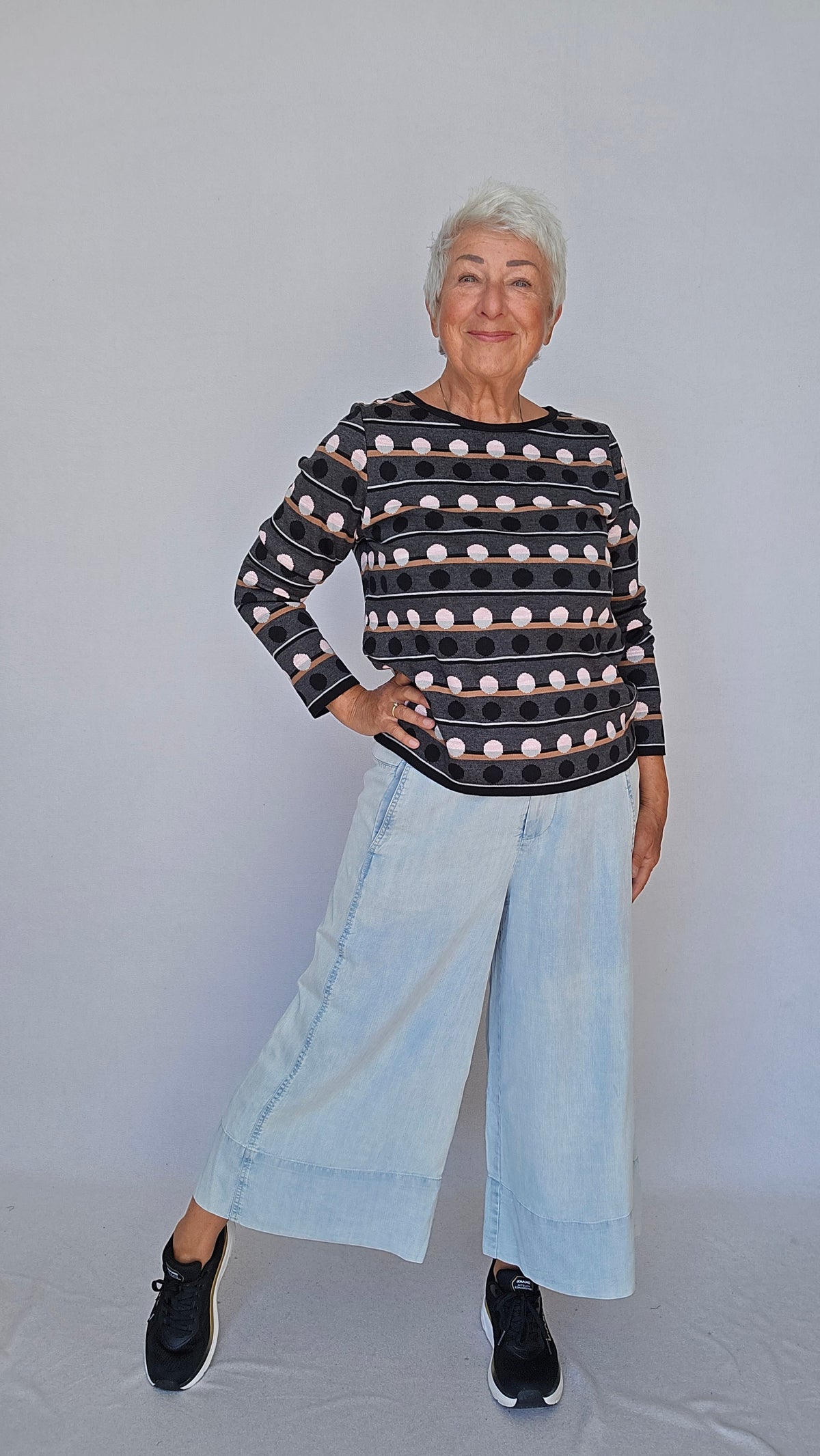 Skovhuus Genser S Skovhuus- 4463 Stripe dotted pullover kunstkolonialen