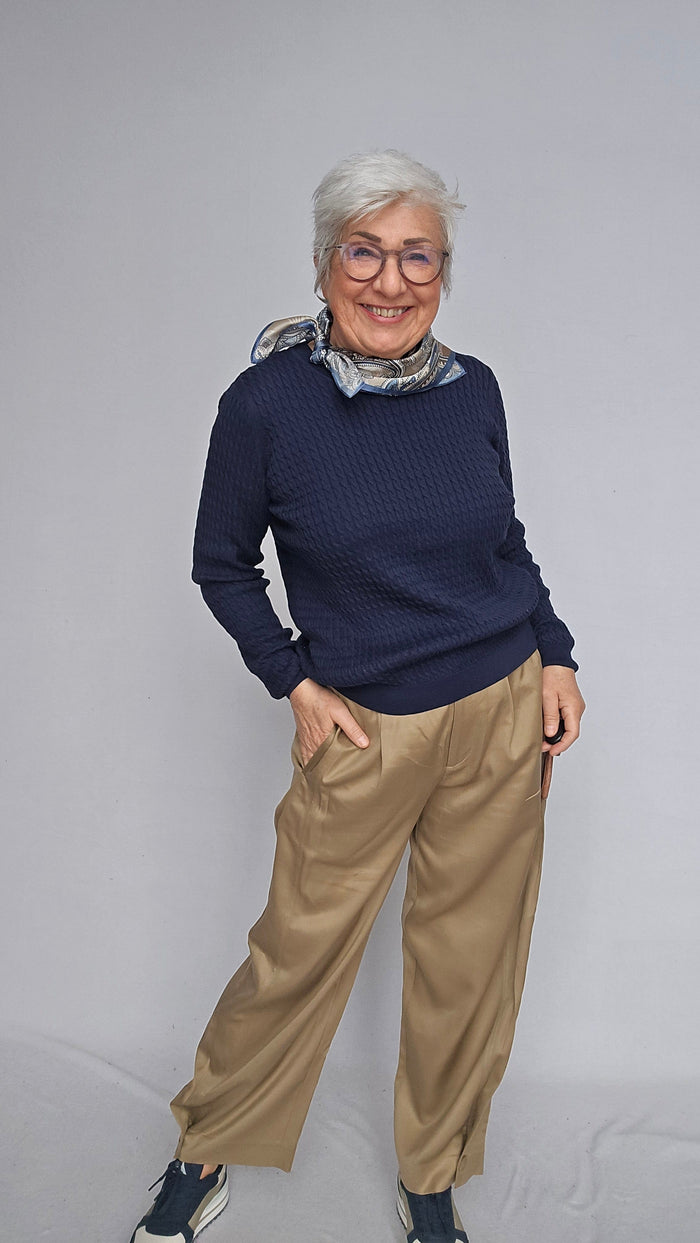 Skovhuus Genser Skovhuus- 4166 Myk genser i tynn kabelstrikk kunstkolonialen