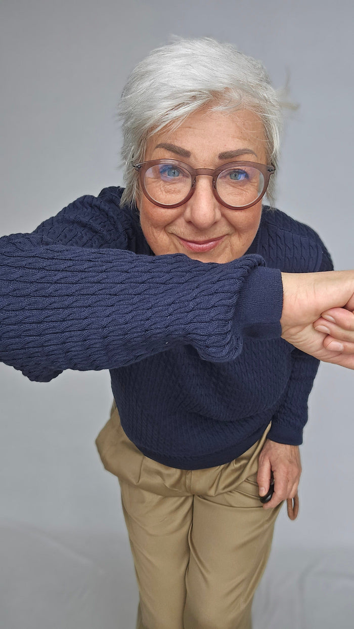 Skovhuus Genser Skovhuus- 4166 Myk genser i tynn kabelstrikk kunstkolonialen