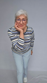 Skovhuus Genser Skovhuus- 4224 Klassisk genser m/striper kunstkolonialen