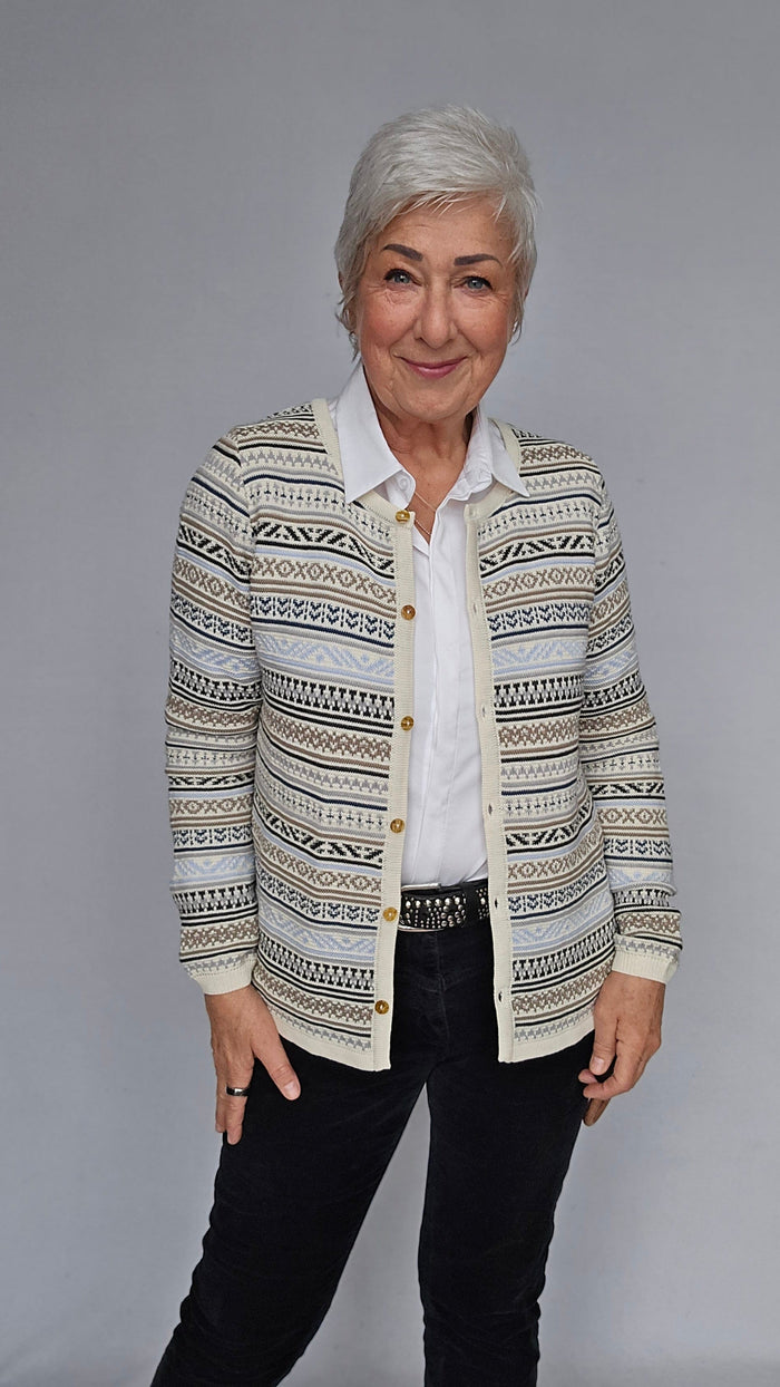 Skovhuus Genser Skovhuus- 4228 Cardigan m/strikkemønster kunstkolonialen