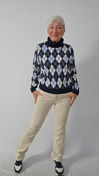 Skovhuus Genser Skovhuus- 4435 Genser m/rutemønster og turtleneck kunstkolonialen